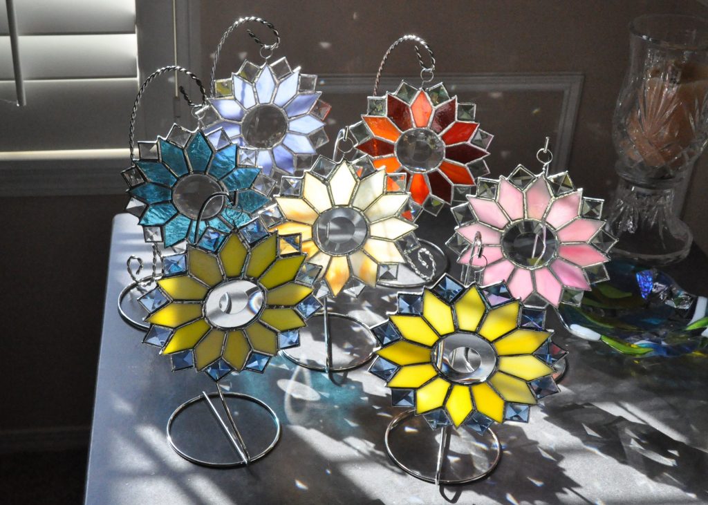 flower suncatchers with bevels