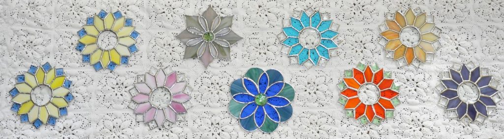 flower suncatchers, with bevels or jewels