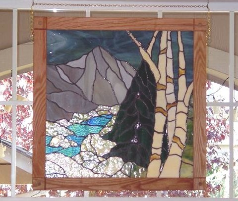 mountain scene with rocky stream -- large panel